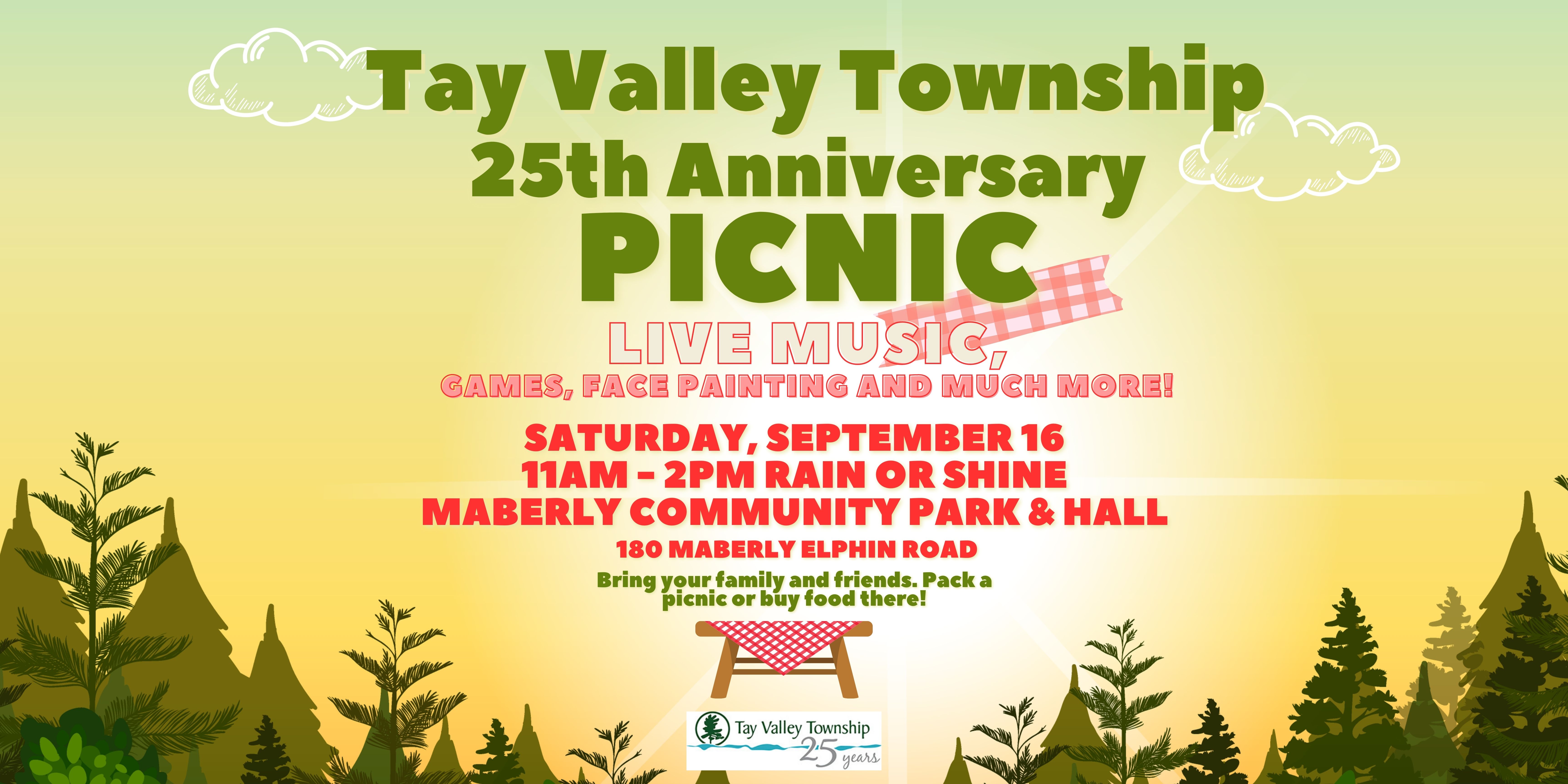 Tay Valley Township 25th Anniversary Picnic poster